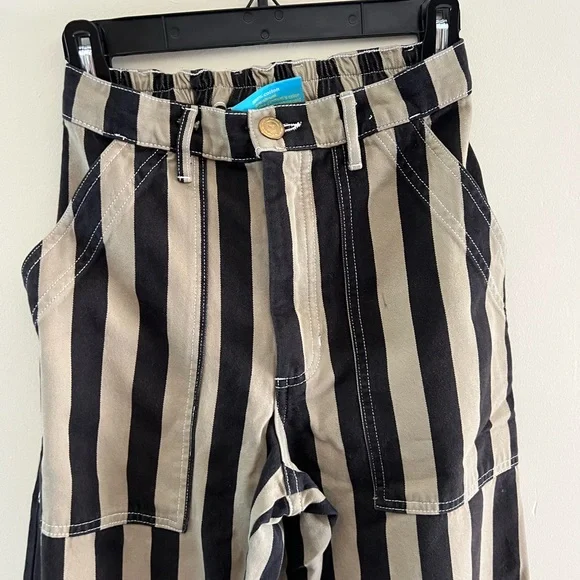 Big Bud Press Work Pants - Striped Black and Tan/Khaki/Greenish - Picture 2 of 10